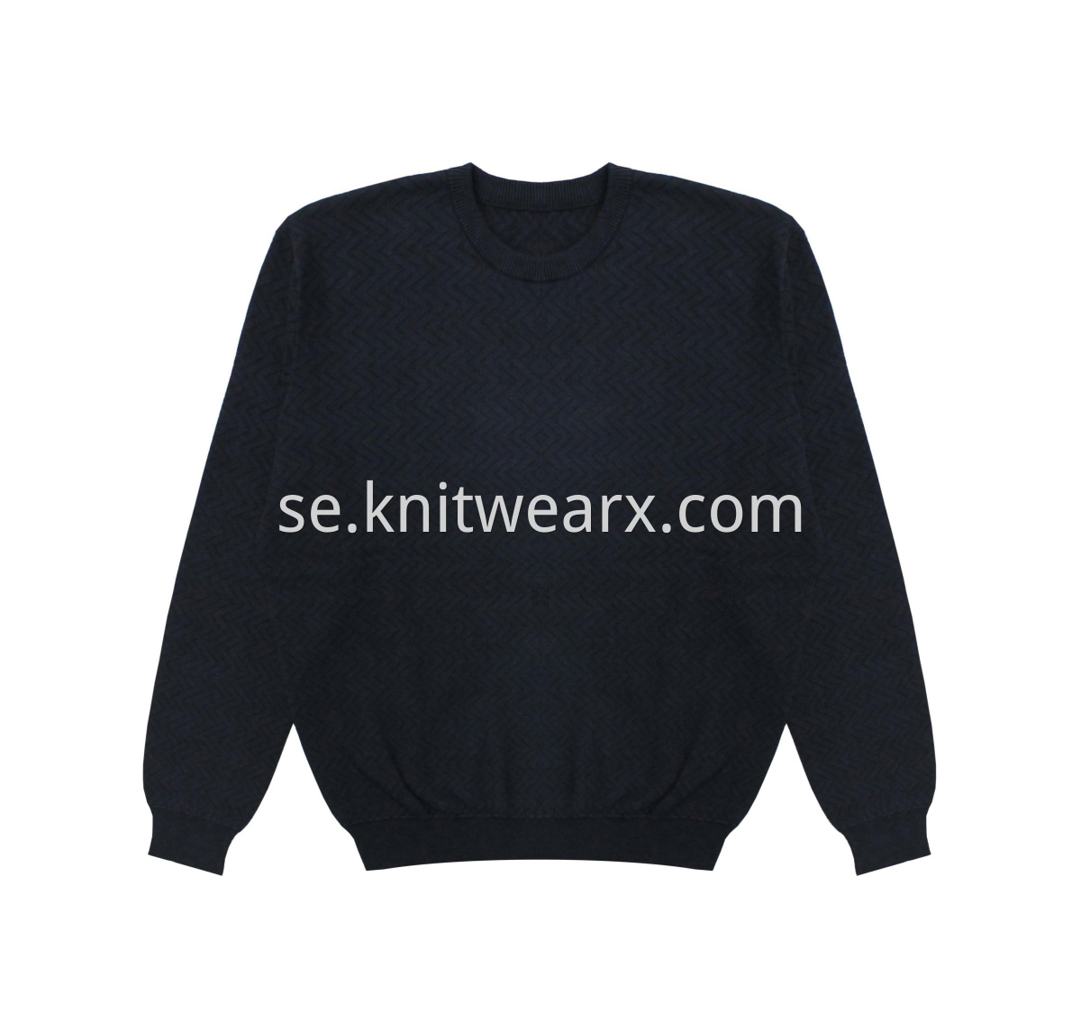 Men's Knitted Twill Jacquard Oversize Crewneck Pullover